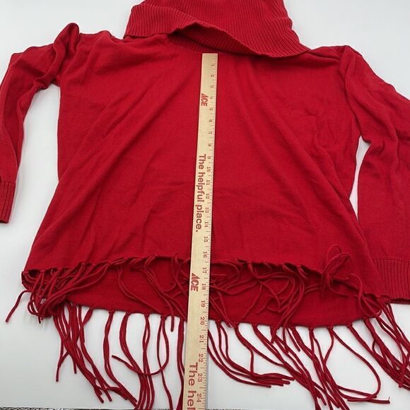 Red fringe turtleneck Michael kors sweater - Picture 8 of 12
